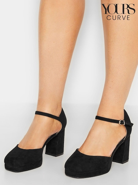 Yours Curve Extra Wide Fit Platform Court Shoes (B15500) | ‏216‏₪