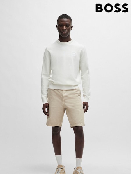 BOSS Cream Cashmere Blend Logo Patch Jumper (B15569) | €31