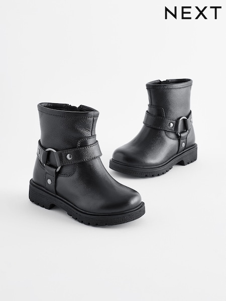 Black Leather Biker Boots (B15586) | €13 - €17.50