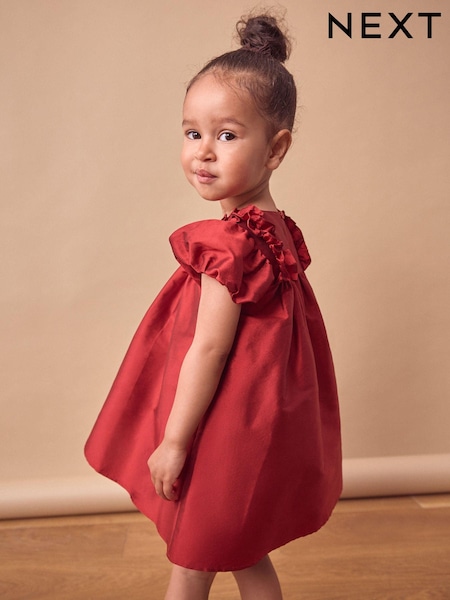 Red Taffeta Ruffle Party Dress (3mths-8yrs) (B15603) | 58 QAR - 79 QAR