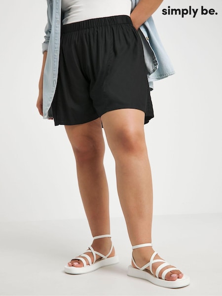 Simply Be Black Woven Relaxed Flippy Shorts (B15643) | €14