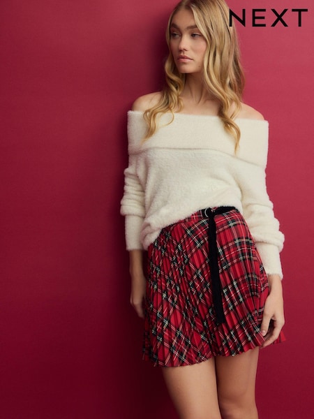 Red Check Mini Kilt Skirt (B15695) | €18