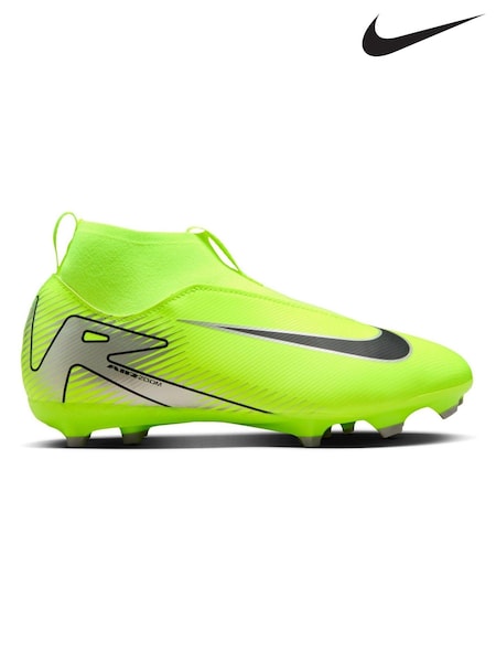 Nike Green Ground Kids Mercurial Zoom Superfly 10 Academy Ground Green Football Boots (B15740) | AZN 175
