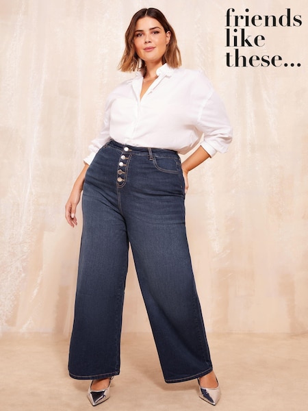 Curves Like These Button Front Straight Leg Jeans (B15874) | 175 LEI