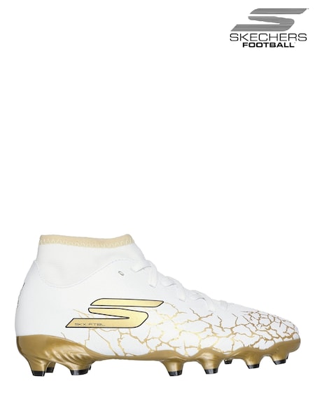 Skechers White White / Gold Younger Kids Firm Ground High Football Boots (B15930) | R$ 435