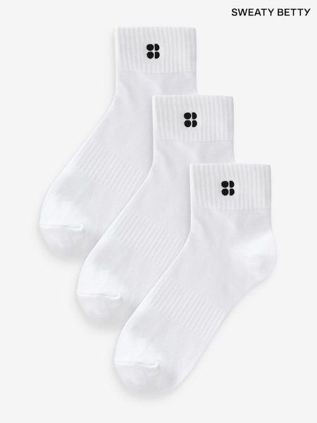 Sweaty Betty White Essentials Mid Socks 3 Pack (B16017) | €33