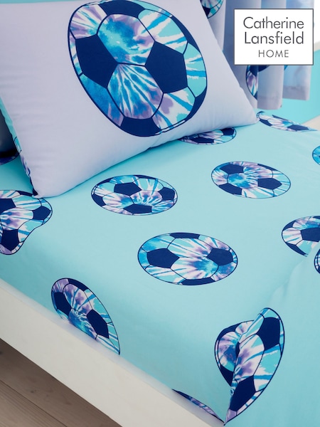 Catherine Lansfield Blue Tie Dye Football Fitted Sheet (B16024) | 54 QAR - 64 QAR