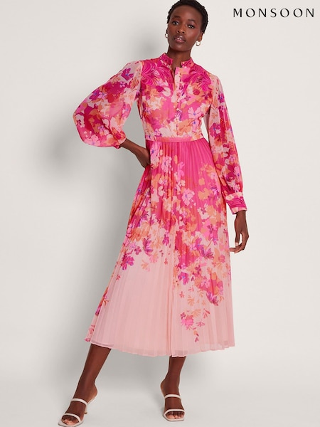 Monsoon Pink Floryn Floral Shirt Dress (B16050) | €102