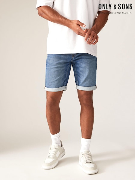 Only & Sons Blue Stretch Denim Shorts (B16061) | €17.50