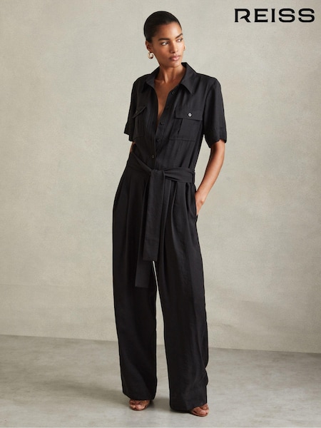 Reiss Joanie Belted Utility Wide Leg Jumpsuit (B16091) | ‏1,443‏₪