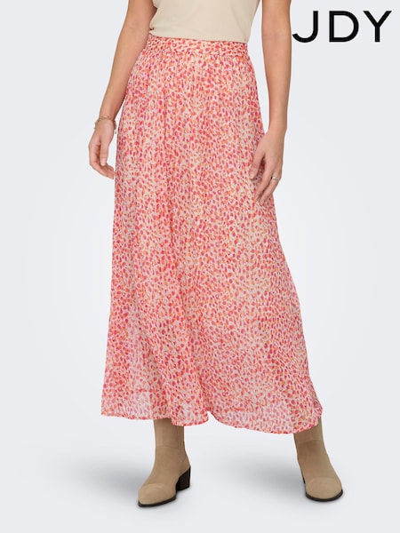 JDY Orange Disty Print Floaty Maxi Skirt (B16136) | €19