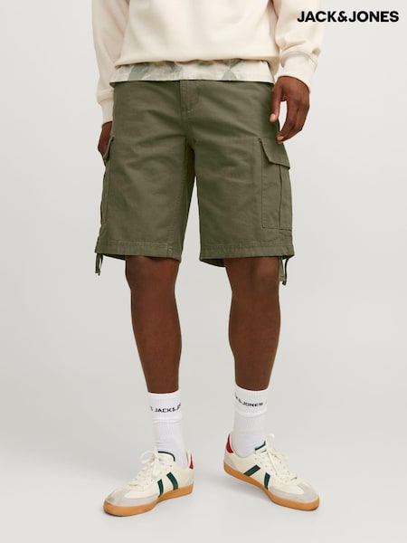 Verde - Bermude cargo din bumbac Jack & Jones 100%. (B16188) | 125 LEI