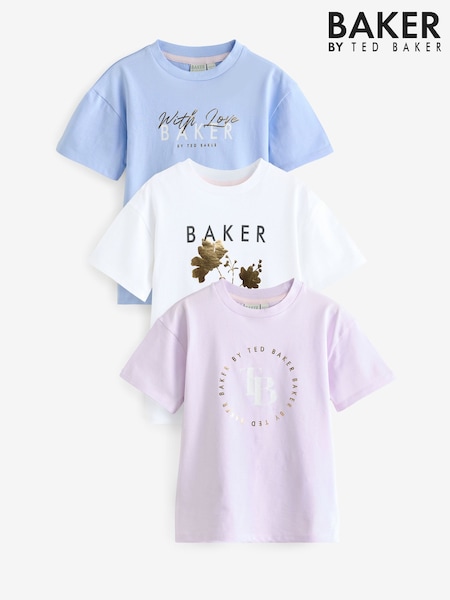 Baker By Ted Baker Oversized Graphic 100% Cotton T-Shirts 3 Pack (B16255) | 24 € - 28 €