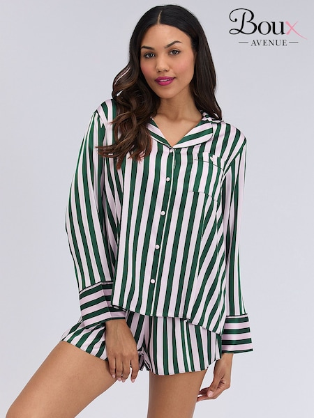 Grön - Boux Avenue Randig Oversized Kort Pyjamas Set