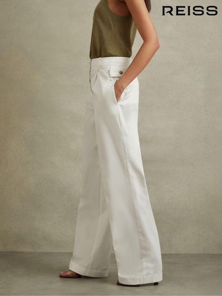 Reiss Harper Cotton Wide Leg Suit Trousers (B16337) | €228