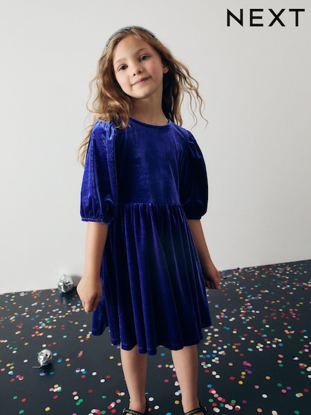 Kobaltblau - Velvet Party Dress (3-16yrs) (B16361) | 14 € - 19 €