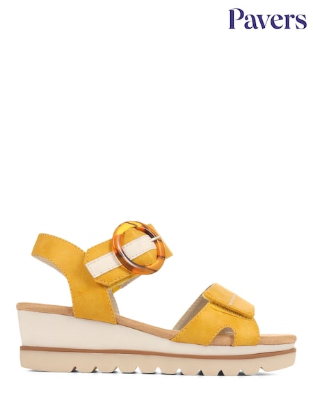 Желтый - Pavers Comfortable Wedge Heel Sandals (B16383) | €46