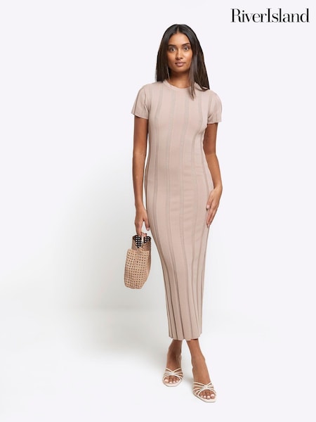 River Island Ribbed Knit Midi Dress (B16428) | 167 LEI