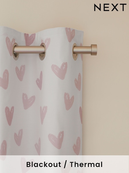 Pink Hearts Blackout/Thermal Eyelet Curtains (B16442) | $72 - $159