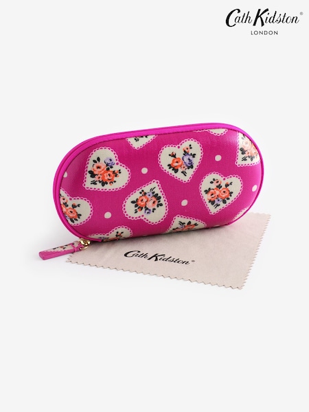 Cath Kidston Pink Hearts 100% Cotton Glasses Case Purse (B16571) | $26