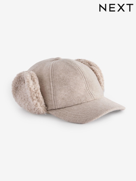 Oatmeal Borg Trapper Style Cap (3-16yrs) (B16677) | €5 - €6.50
