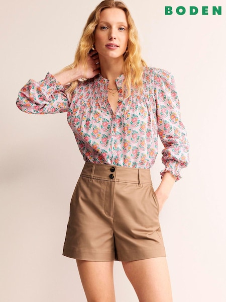 Boden Brown Westbourne Sateen Shorts (B16840) | €44.50