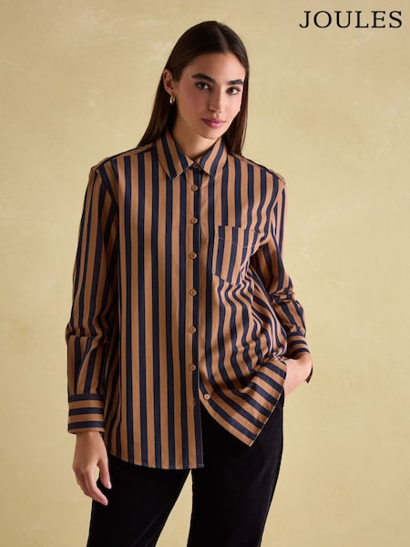 Joules Amilla Navy & Tan Stripe Shirt (B16917) | R$ 545