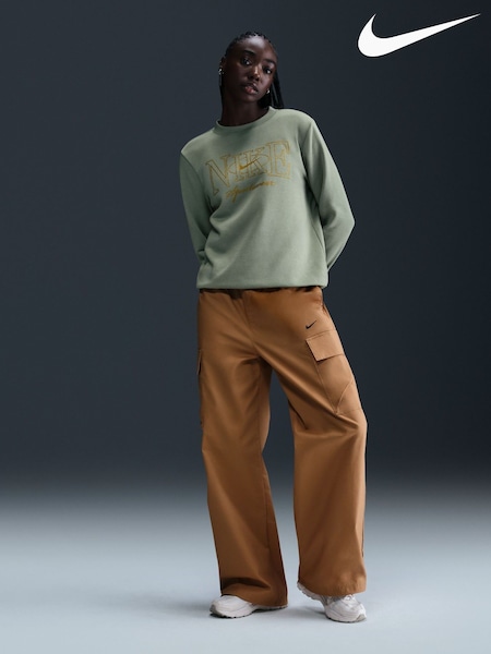 Verde salvia - Nike Club Fleece Pull-Over Crew-Neck Logo Sweatshirt (B17068) | 85 €