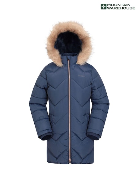 Mountain Warehouse Blue Kids Galaxy Water-Resistant Long Padded Jacket (B17125) | $88