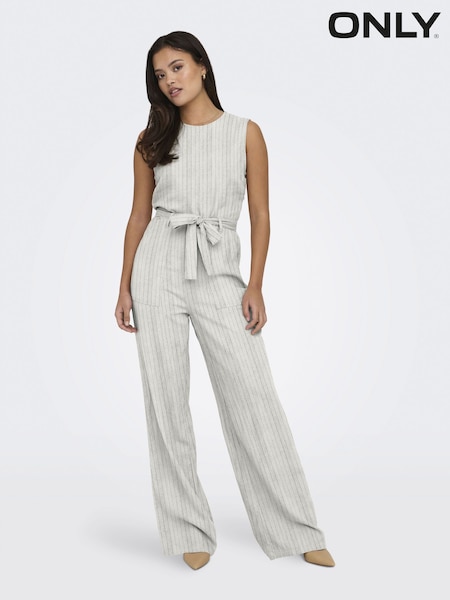 ONLY Linen Blend Tie Waist Jumpsuit (B17146) | €23