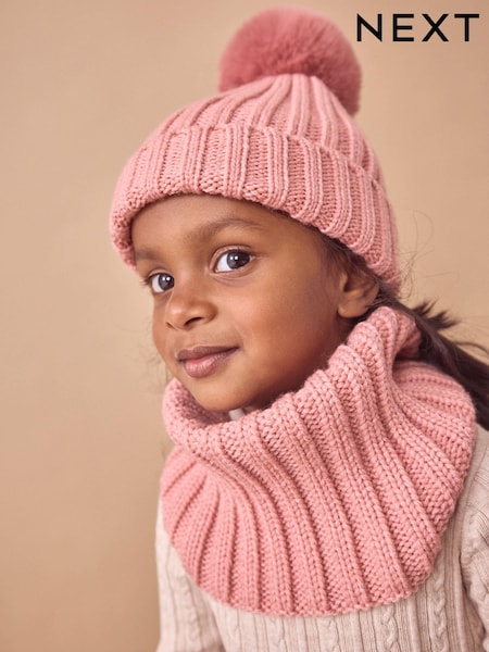 Pink Ribbed Knitted Snood (1-16yrs) (B17206) | €7 - €13