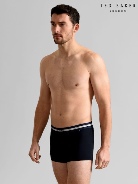Ted Baker Dark Blue Cotton Trunks 3 Pack (B17530) | $68