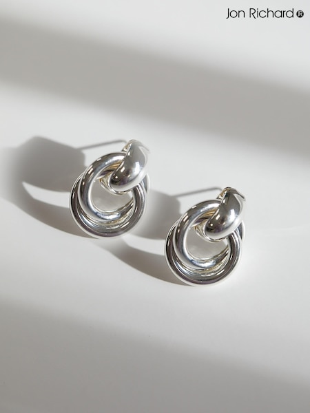 Jon Richard Silver Knotted Door Knocker Earrings (B17545) | €22.50