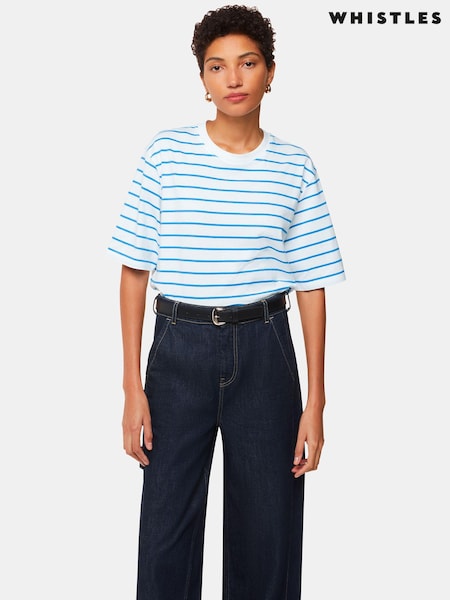 Whistles 100% Cotton Stripe Short Sleeve T-Shirt (B17579) | 34 €