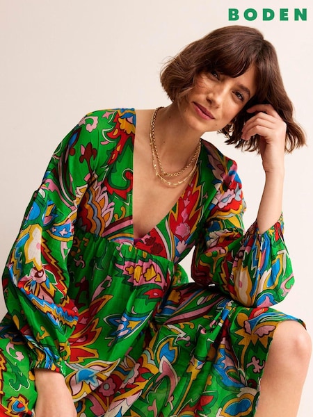 Boden Green Metallic Star Dress (B17611) | €46