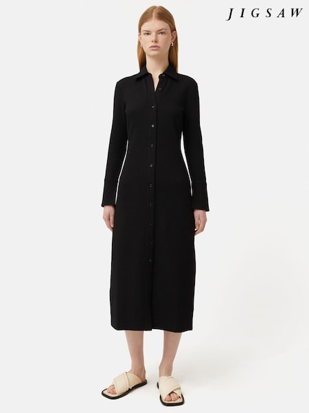 Jigsaw Textured Jersey Shirt Dress (B17729) | €89