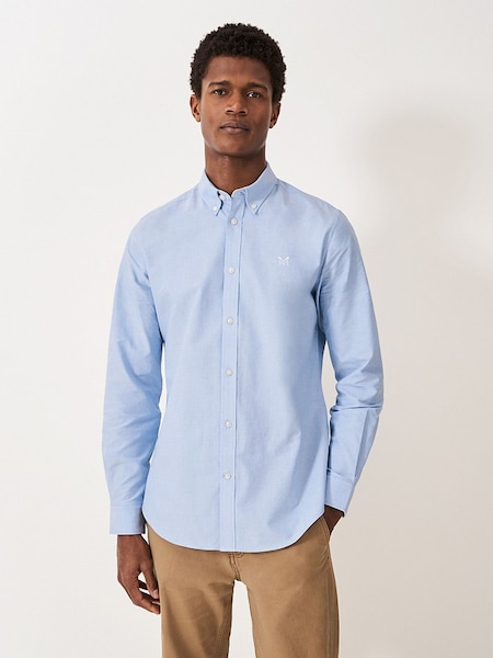 Блакитне небо - Crew Clothing приталений 100% бавовна Оксфорд сорочка (B17781) | 3 304 грн