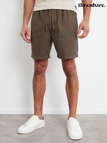 Шоколадный - Threadbare Cotton Lyocell Jogger Style Shorts (B17911) | €13