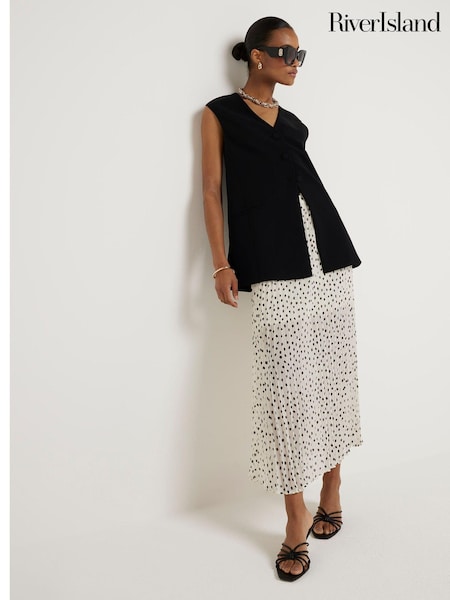 River Island Polka Dot Pleated Midi Skirt (B20012) | € 22