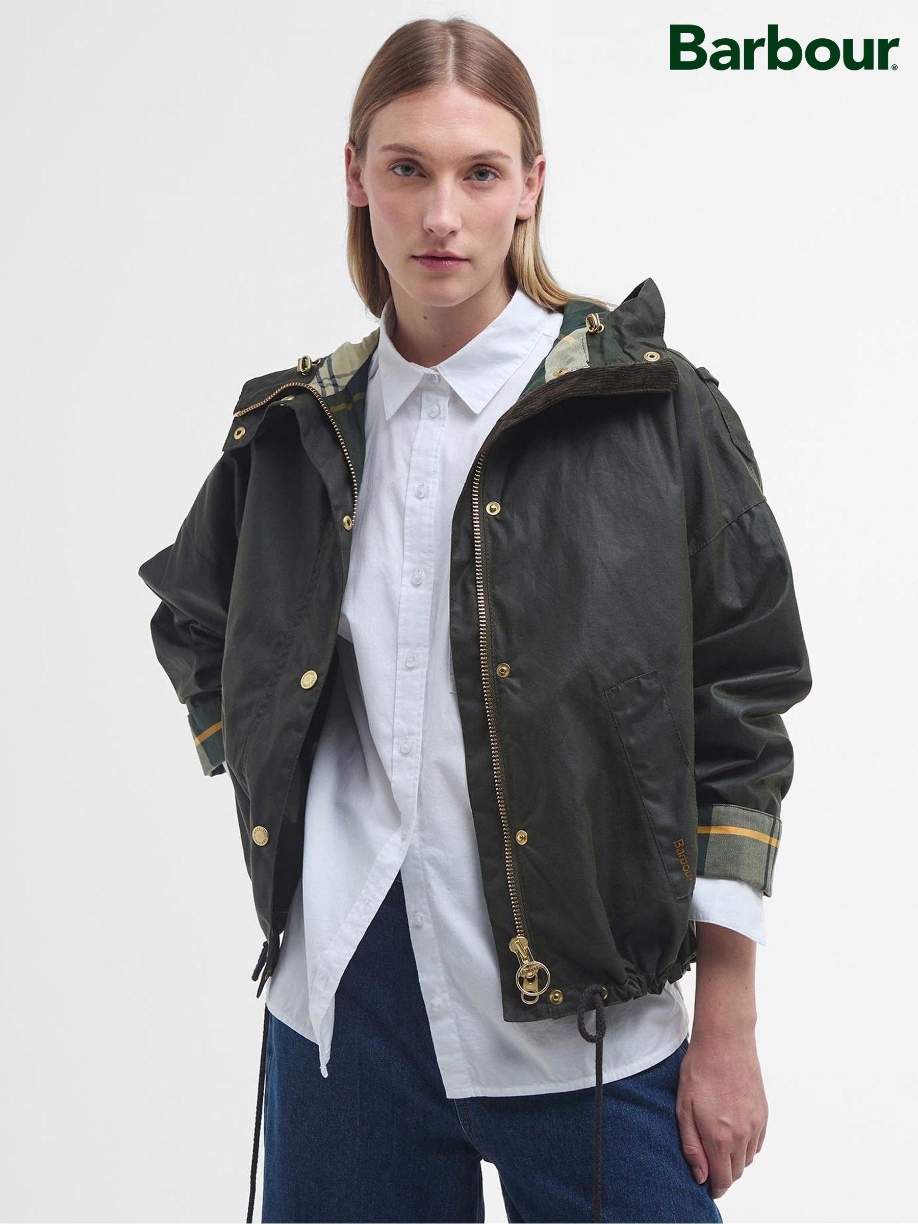 Barbour green hooded jacket discount