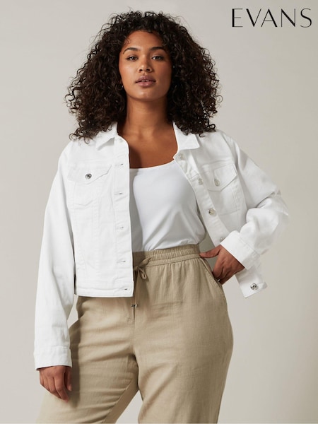 White Ground - Evans Stretch Denim Jacket (B20101) | €56