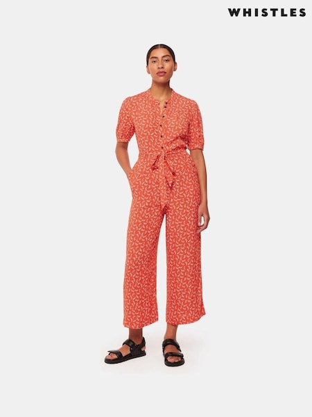 Whistles Red Micro Floral Jumpsuit (B20214) | €89