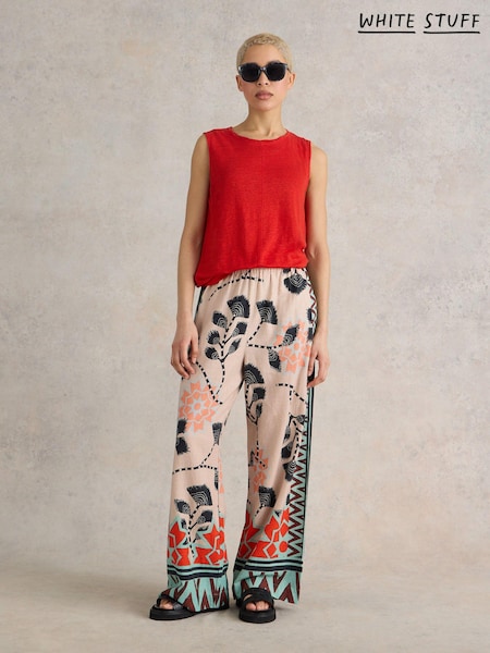 White Stuff Lucy Linen Blend Wide Trousers (B20232) | 300 LEI