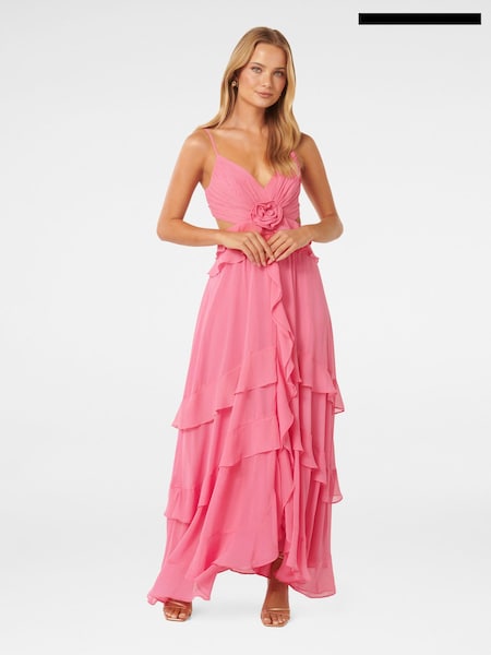 Forever New Pink Harper Ruffle Maxi Dress (B20259) | €67