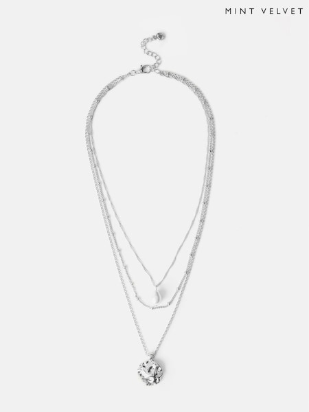 Mint Velvet Silver Tone Layered Necklace (B20288) | 144 QAR