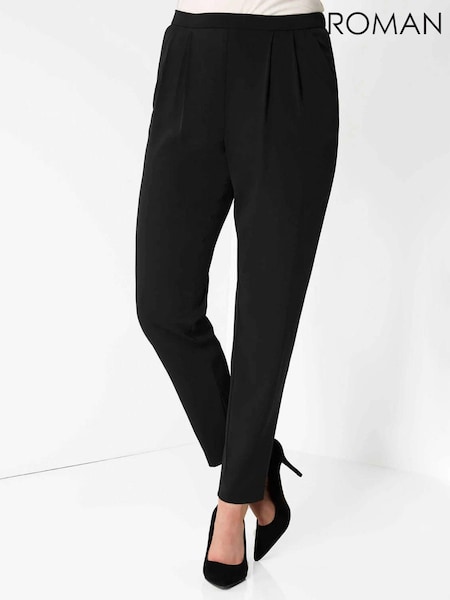 Roman Black Jersey Stretch Harem Trousers (B20356) | $69