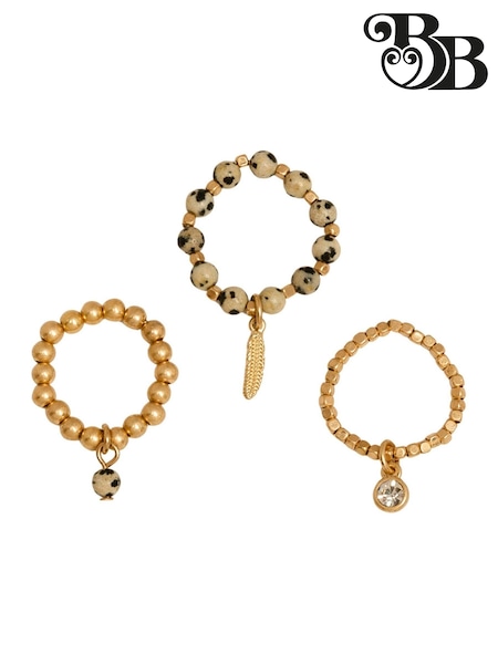 Bibi Bijoux Gold Tone Dreamcatcher Stretch Ring Set (B20365) | 140 LEI