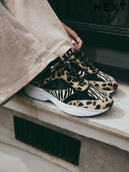 Animal Forever Comfort® Leather Chunky Lace Up Trainers (B20368) | €95