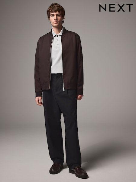 Burgundy Red Smart Bomber Jacket (B20427) | R$ 470