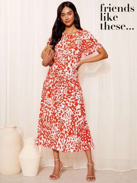 Friends Like These ITY Flutter Short Sleeve Midi Dress (B20458) | 27 €